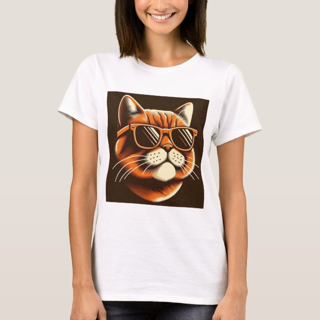 Camiseta Vibrant Feline Grace (Frente)