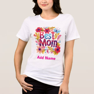 Camiseta Vibrant Floral Best Mom Butterfly Botanical Modern