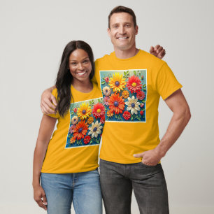 Camiseta Vibrant Floral Fantasy Design