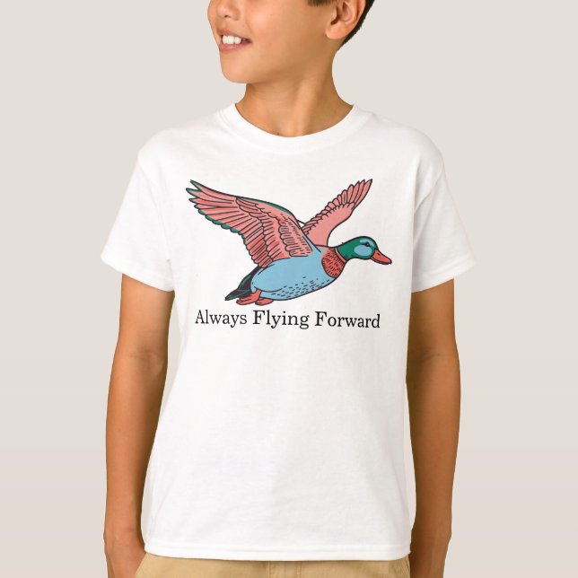 Camiseta Vibrant Flying Duck Illustration (Frente)