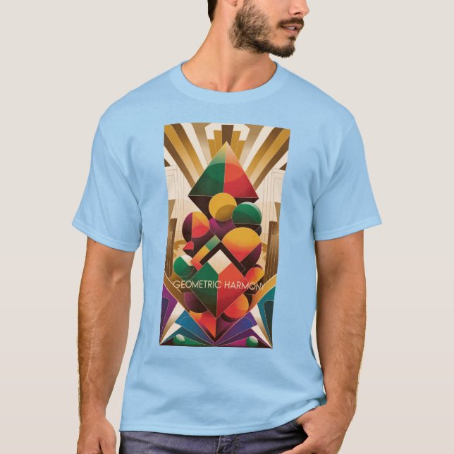 Camiseta Vibrant Futuristic Art Deco Illustration (Frente)