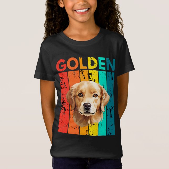 Camiseta Vibrant Golden Retriever Retro Design (Frente)