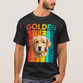Camiseta Vibrant Golden Retriever Retro Design