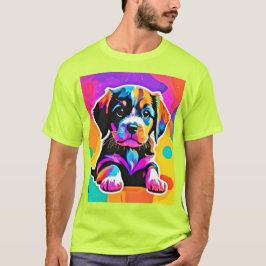 Camiseta Vibrant Puppy Trabalho de arte