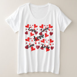 Camiseta Vibrant red hearts background