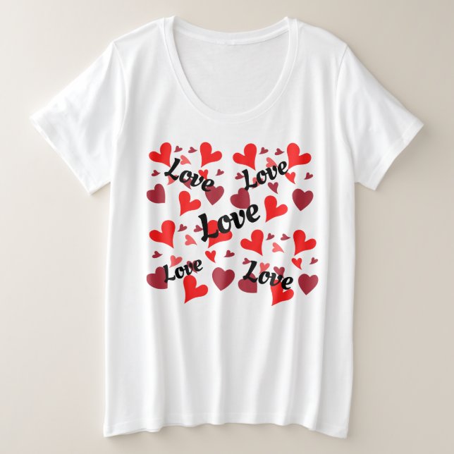 Camiseta Vibrant red hearts background (Frente do Design)