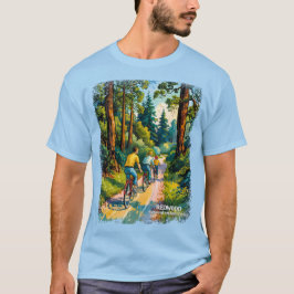 Camiseta Vibrant Redwood Forest Family Bike Ride Custom