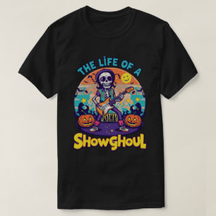 Camiseta Vibrant Showghoul Skeleton Guitar Arte de Hallowee