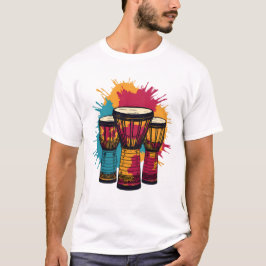 Camiseta Vibrant Trio of Djembe Drums