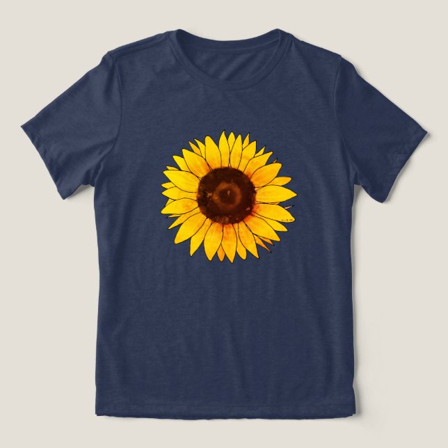 Camiseta Vibrant Yellow Sunflower Bloom (Design frontal)