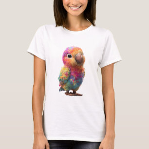 Camiseta Vibrante Arara Papagaio Arco-íris Mulheres Aquarel