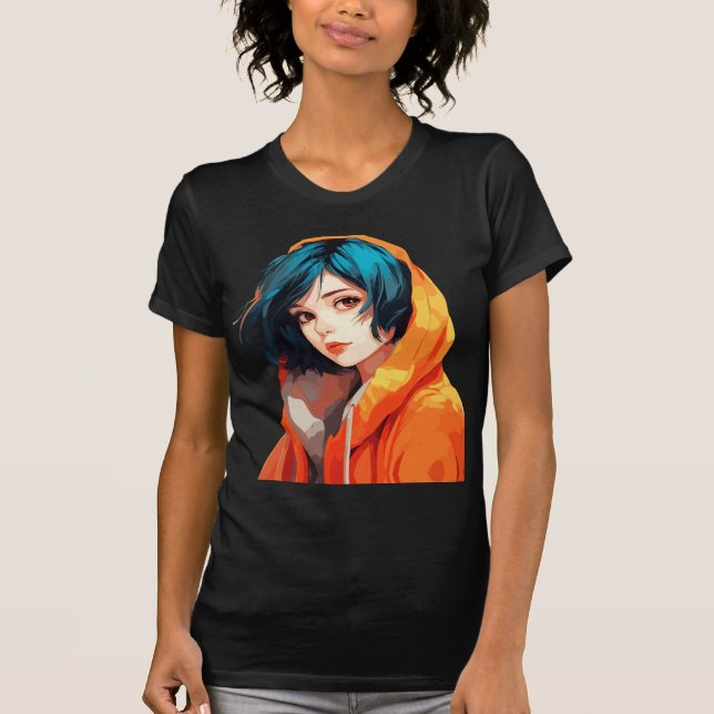 Camiseta Vibrante Beleza de Anime (Frente)