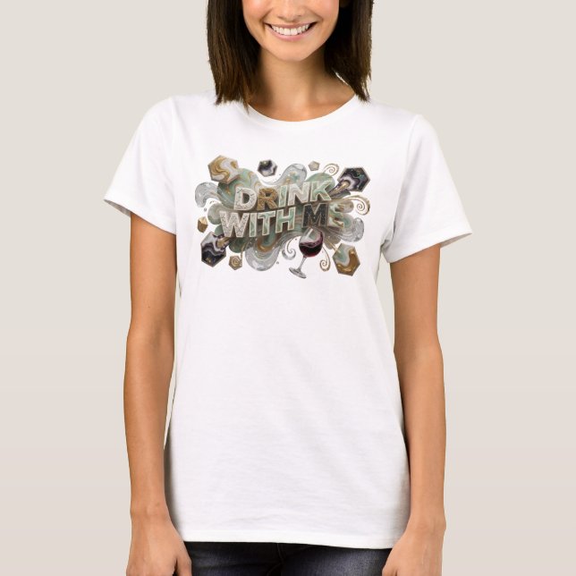 Camiseta Vibrante Design de Texto COLORIDO BEBAM COMIGO (Frente)