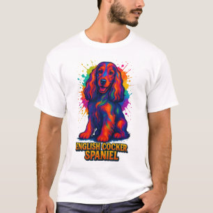 Camiseta Vibrante English Cocker Spaniel em Pop Art