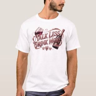 Camiseta Vibrante FALE MENOS BEBA MAIS Impressão Criativa