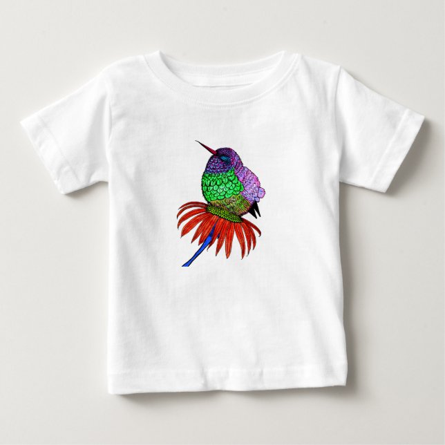 Camiseta Vibrante Fluffy Baby Hummingbird (Frente)