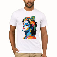Vibrante Gráfico Moderno do Senhor Krishna em Arte