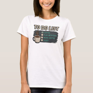 Camiseta Vibrante Ouro CAFÉ BRINCADE COM O CÃO Gráfico de D