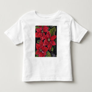 Camiseta Vibrante Poinsettia em Aquarela