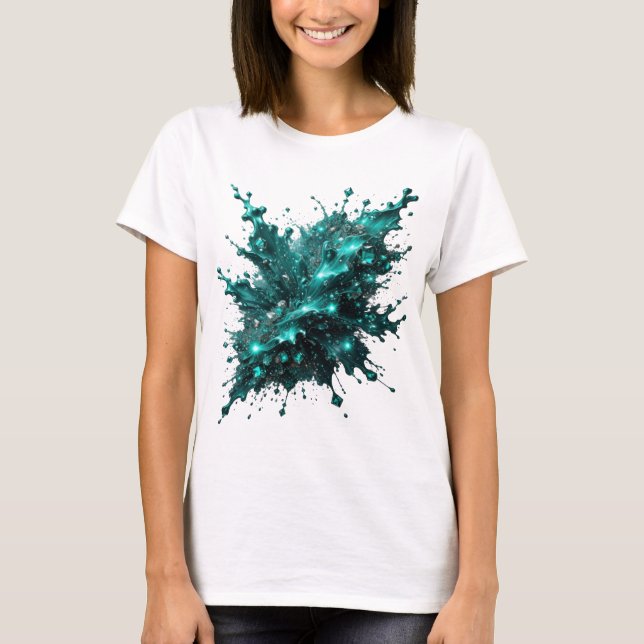 Camiseta Vibrante Prata com Declaração INVICTA (Frente)