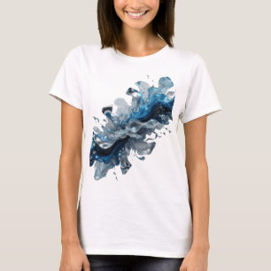 Camiseta Vibrante Prata com Frase WATER FLOW