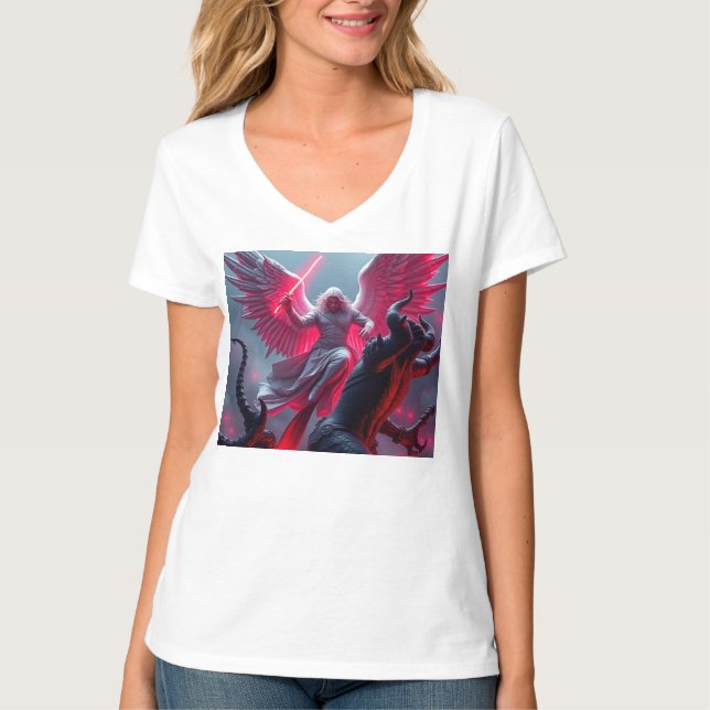 Camiseta Vibrante Rua Michael, Archangel, Tee Vneck (Frente)