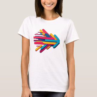Camiseta Vibrante Seta de Movimento 3D Retro