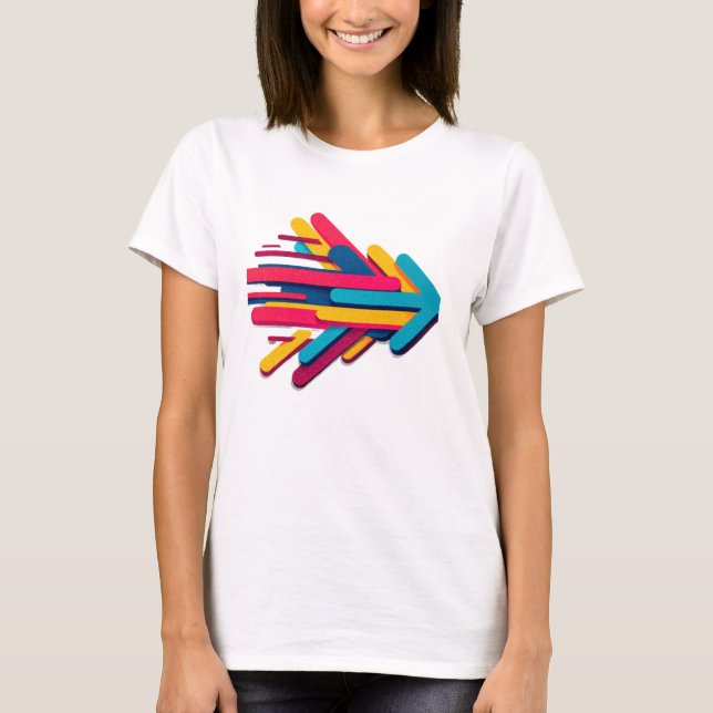 Camiseta Vibrante Seta de Movimento 3D Retro (Frente)