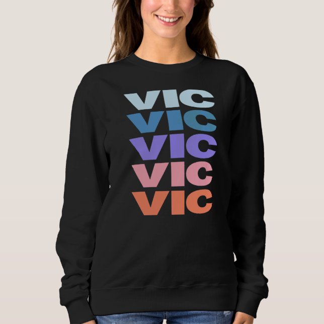 Camiseta Vic do Design de texto Repetido Moderno (Frente)