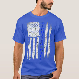 Camiseta Vice-Xerife para Homens Thin Blue Line Americano
