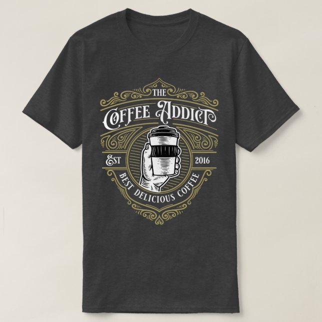 Camiseta Viciado em café (Frente do Design)