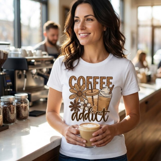 Camiseta Viciado em café.  (Criador carregado)