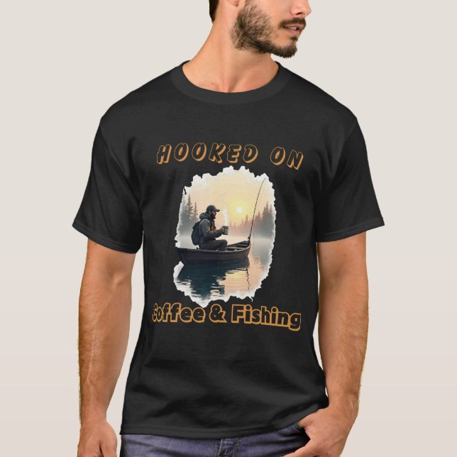 Camiseta Viciado em Café e Pesca (Frente)