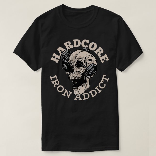 Camiseta Viciado em Ferro Grave, Levantamento de Peso do Cr (Frente do Design)