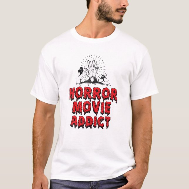 Camiseta Viciado em filmes de horror Zombie Ghost Dia de as (Frente)