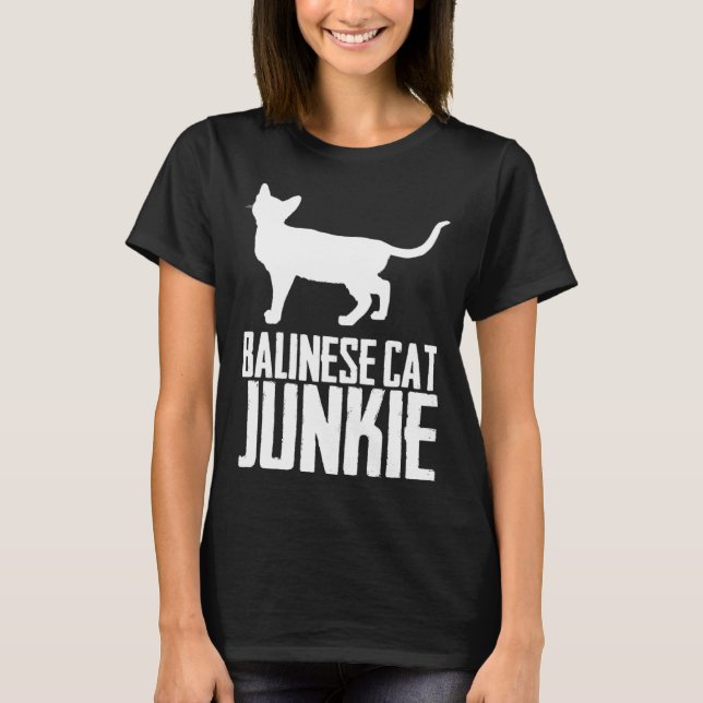 Camiseta viciado em gato balinês (Frente)