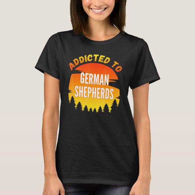 Camiseta Viciado Em German shepherd Para Cão (Frente)