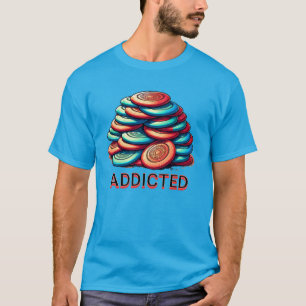 Camiseta Viciado em Golfe de Disco Engraçado