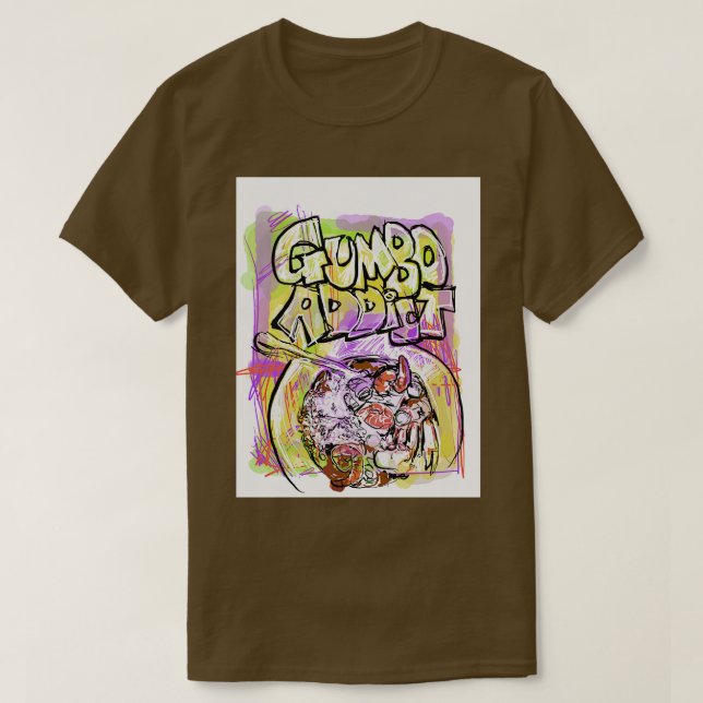 Camiseta Viciado em gumbo (Frente do Design)
