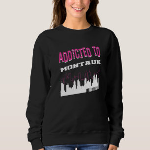 Camiseta Viciado em Humor de Férias em Montauk Viagem Nova 
