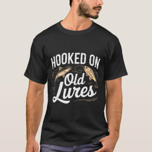 Camiseta Viciado em iscas antigas pescador engraçado avô