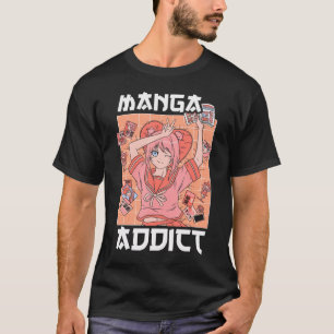 Camiseta Viciado em manga Anime japonês no Japão Kawaii Ota