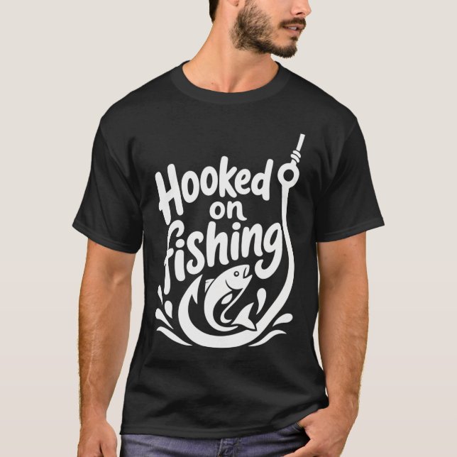 Camiseta Viciado em pesca versão branca (Frente)