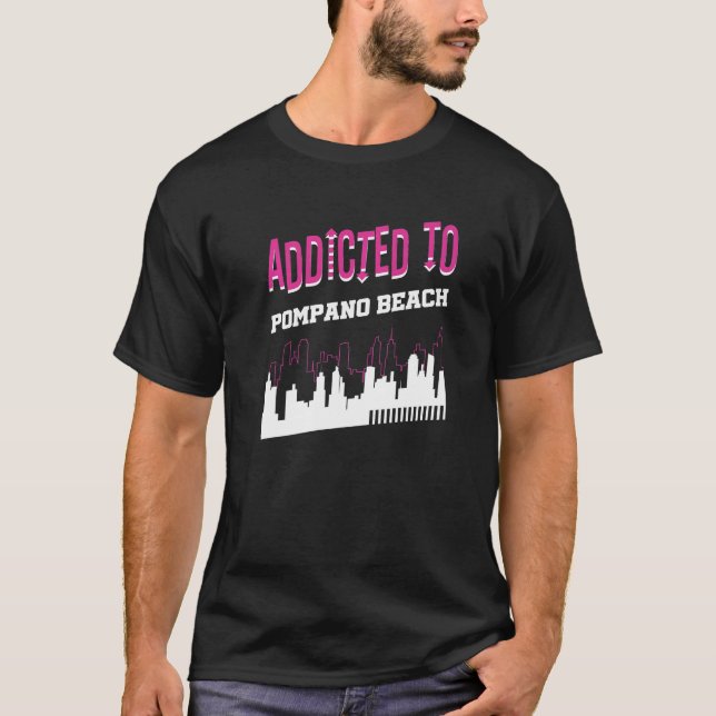 Camiseta Viciado em Pompano Praia Flo Humor Trip (Frente)