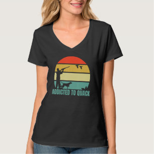 Camiseta Viciado Em Quack Retro Vintage Sunset Mens Duck H