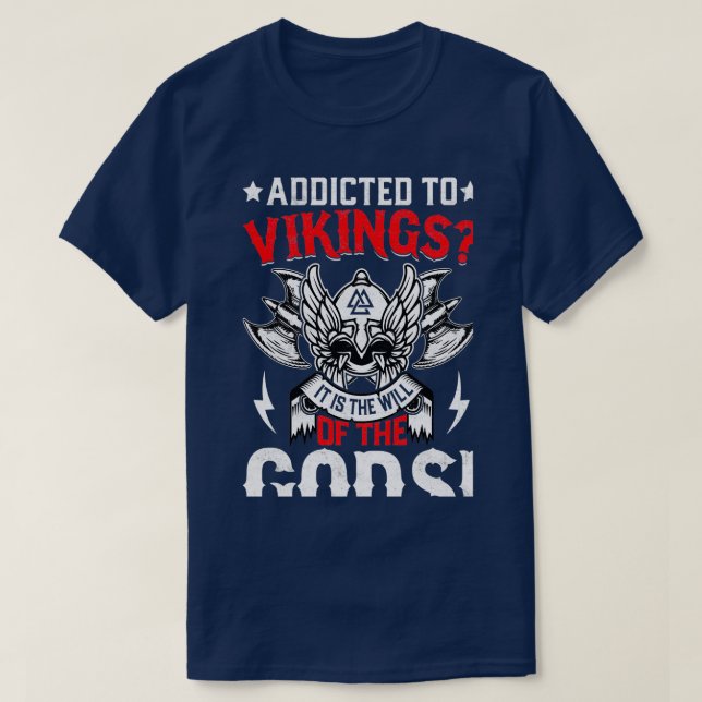 Camiseta Viciado em vikings de deus (Frente do Design)