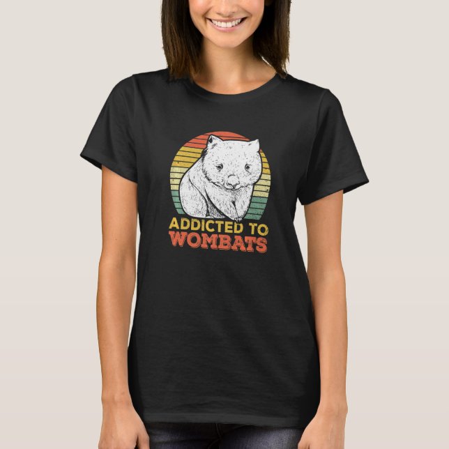 Camiseta Viciado Em Wombats Para Uma Mulher (Frente)
