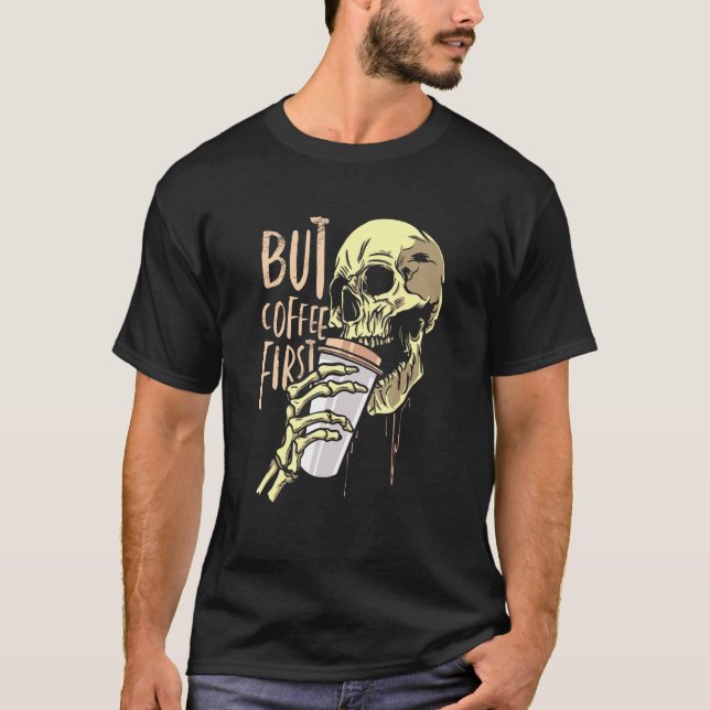 Camiseta Vício em Café Caveira de Café (Frente)