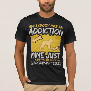 Camiseta Vício engraçado do cão de Terrier do russo preto