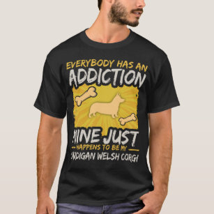 Camiseta Vício engraçado do cão do Corgi de Galês do casaco